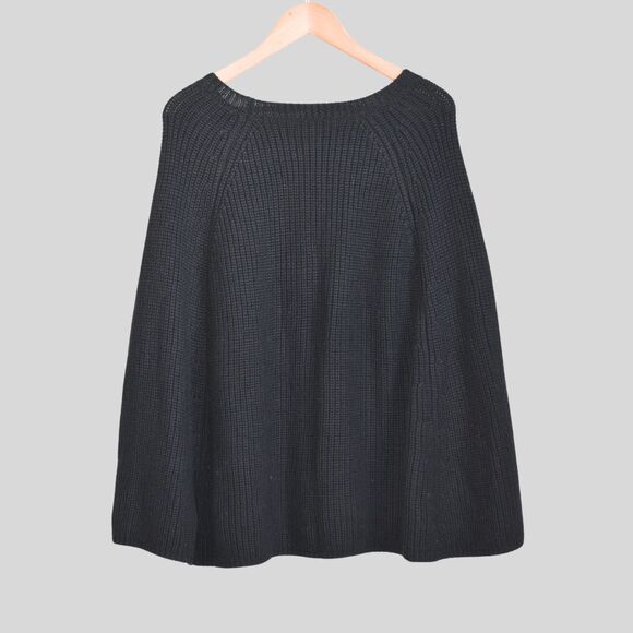 GUESS Women's Black Knit Cape Coat Size M/L - Picture 2 of 6